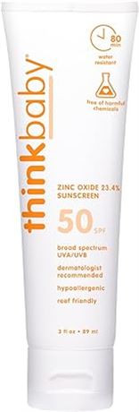 Thinkbaby - Safe Sunscreen SPF 50+, Broad Spectrum Protection, 3oz