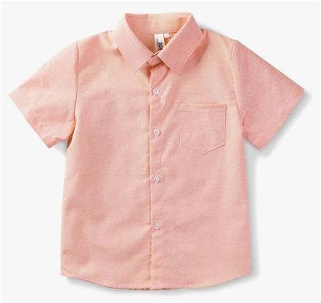 Boys' Short Sleeve Button Down Oxford Shirts,Kids Summer Uniform Dress Sh