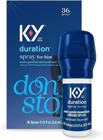 K-Y Duration Delay Spray, Numbing Climax Spray for Men , 0.16 FL OZ