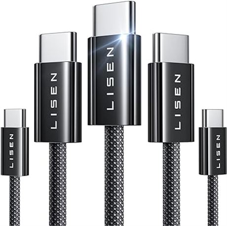 LISEN USB C to USB C Cable, 5 Pack [3.3ft+3....