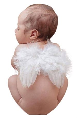 BLUETOP White Baby Angel Wings, Newborn Photography Props Infant Angel Wings, So