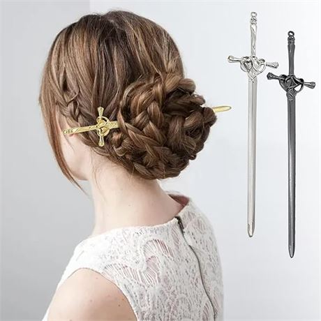 3 Pieces Hair Sticks for Buns Metal Hair Chopsticks for Women Long Hair Sliver