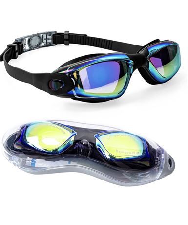 Swimming Goggles for Adults and Kids Anti-Fog Swim Goggles with Silicone Frame