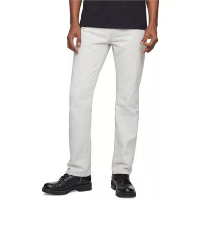 SIZE:34W30L, Calvin Klein Men's Straight-Fit Stretch Jeans Color Lutz