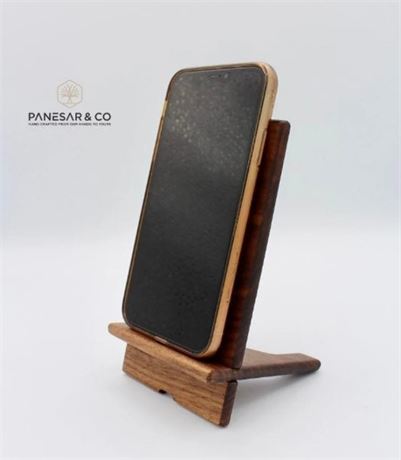 PANESAR&CO Black Walnut Cell Phone Stand | Wood Cell Phone Stand