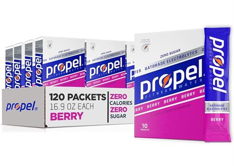 Propel Powder Packets Berry With Electrolytes, Vitamins and No Sugar 10 Count (P