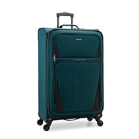 U.S. Traveler Aviron Bay Expandable Softside Luggage with Spinner Wheels Teal Ch