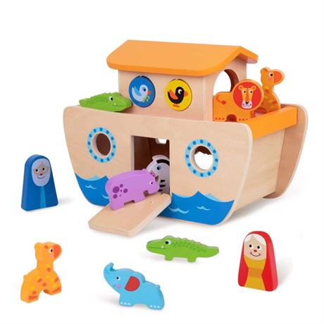 Wooden Noah's Ark Toys for Kids