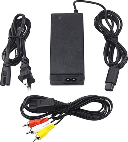 NOVEMS Gamecube Power Supply, Gamecube Power Cord, Gamecube AV Cable & AC Power Adapter Set, Compatible with Gamecube NGC System