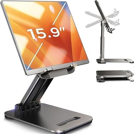 LISEN Tablet Stand for Desk, Adjustable iPad Stand Holder Portable Monitor Stand