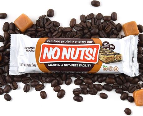 No Nuts! 100% Nut Free Dairy Free Vegan Protein Bars, Caramel Mocha Protein 12-