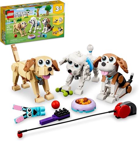 LEGO Creator 3 in 1 Adorable Dogs Building Toy Set, Gift for Dog Lovers