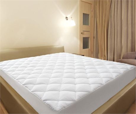 *SIMILAR -King Size, SUNTQ Cal Cotton Mattress Pad Quilted Plush Hypoallergenic