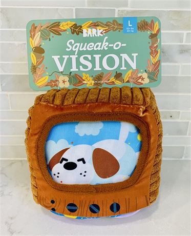 Bark Box Squeak-O-Vision TV Barkbox Large Squeaker Crinkle 2 Part Dog Toy