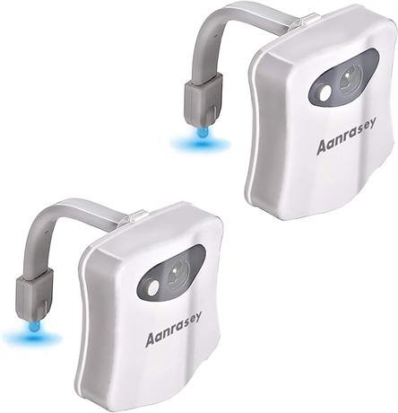 2 Pack, Aanrasey Toilet Night Light, Toilet Bowl Light, Motion Sensor Activated