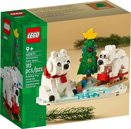 LEGO Wintertime Polar Bears 40571 Christmas Décor Building Kit, Polar Bear Gift,
