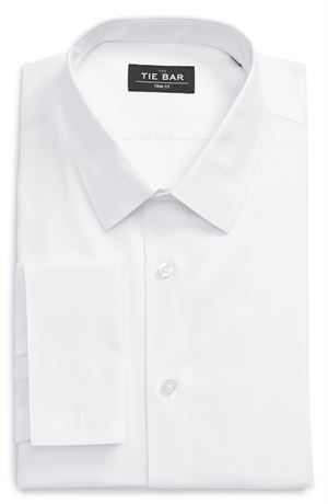 15.5 - 32/33  - Men's the Tie Bar Trim Fit Dress Shirt, White