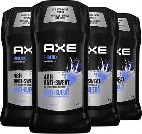 4-PACK AXE Antiperspirant Stick for long lasting sweat protection Phoenix Crushe
