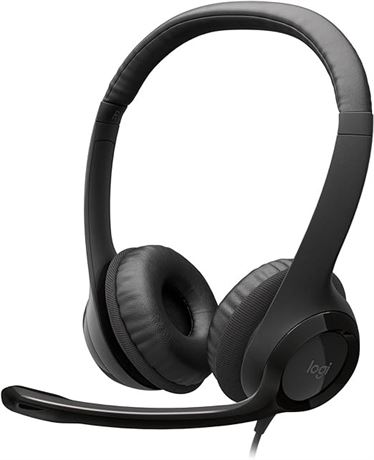 Logitech H390 Wired Headset for PC/Laptop, Stereo Headphones with Noise