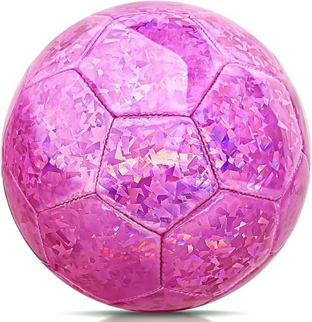 Size 4 Soccer Ball Glitter Pink - Kids  Outdoors Sports