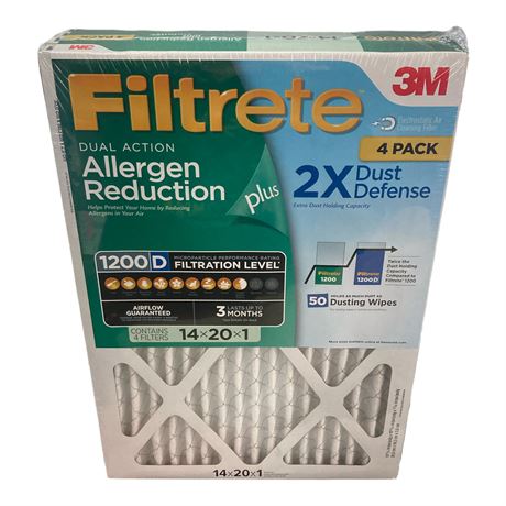 Filtrete Allergen Reduction Plus 2X Dust Filter (4 pk.) (14 x 20 x 1)