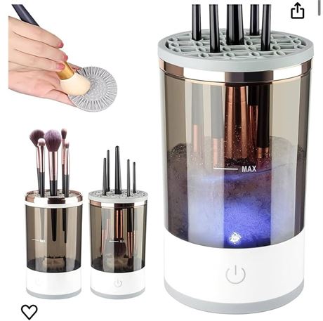 Electric Makeup Brush Cleaner,2024 Upgrade Makeup Brush Cleaner Machine with Bru
