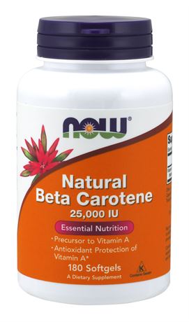 NOW Natural Beta Carotene 25000 IU - 180 Softgels