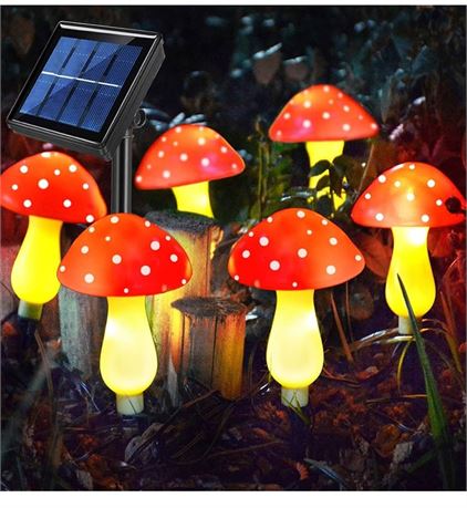 New Upgraded Waterproof Solar Mushroom Lights Outdoor Decor, 8 Modes for Garden