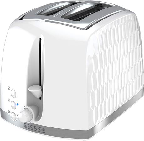 BLACK+DECKER TR1250WD Honeycomb Collection 2-Slice Toaster with Premium Textured