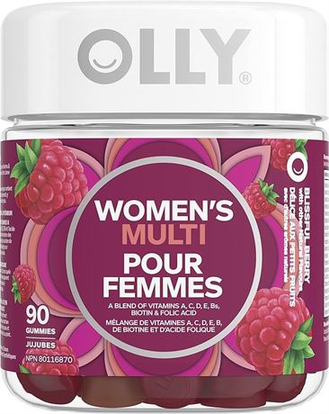 OLLY Women's Multi Gummy Supplement with no artificial flavours 90 gummies