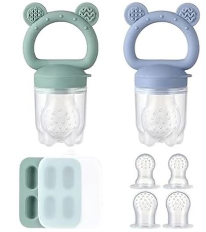 2 Pack (3 Sizes) - Baby Fresh Fruit Food Feeder - Silicone Baby Mesh Feeders for