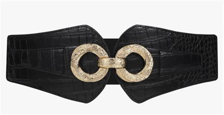 JASGOOD Women's Fashion Vintage Wide Elastic Stretch Waist Belt With Interlock B