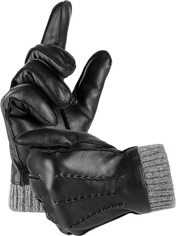 SIZE: XXL Winter Warm Genuine Leather Gloves, Cashmere Lined Driving Motorcycle