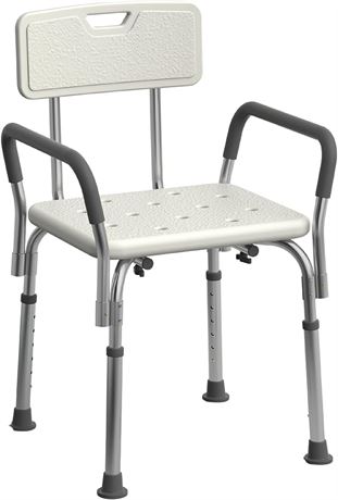 Medline Shower Chair Bath Seat with Padded Armrests and Back, Great for Bathtubs