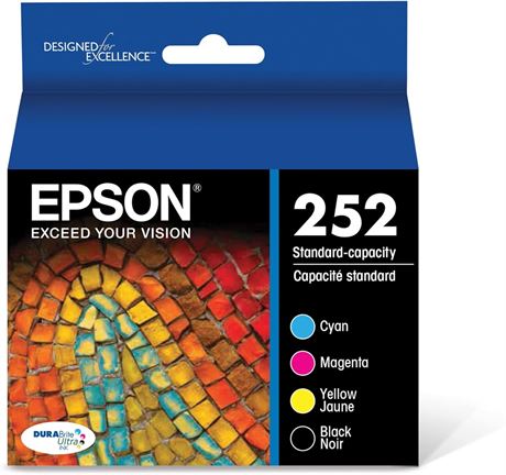 Epson T252120-BCS 252, Black and Colour Ink Cartridges, C/M/Y/K 4-Pack