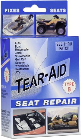 (1) 3" x 12" - Tear-Aid Repair Patches, Type B Vinyl Seat Kit, Blue