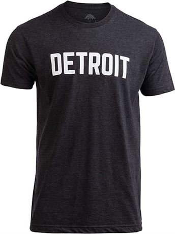 SIZE: L Detroit | Classic Retro City Grey Blue Red Black Detroiter 313 Cool Mich
