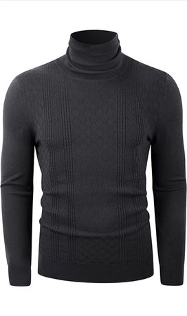 Size-L, Derminpro Men's Slim Fit Soft Knitted Thermal Turtleneck Pullover