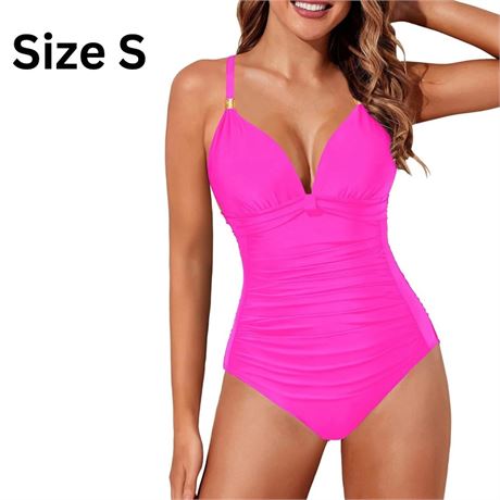 Size S, Aqua Eve Tummy Control Swimsuits for Women One Piece Bathing Suit
