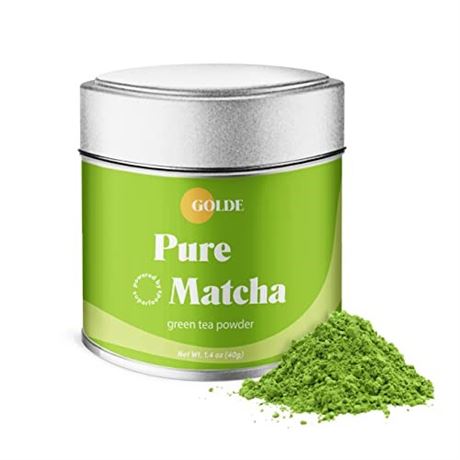 Golde Pure Matcha | Ceremonial Grade Matcha Powder | Green Tea Superfood BB11/24