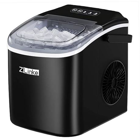 Countertop Ice Maker 6 Mins 9 Bullet Ice, 26.5lbs/24Hrs, Portable Ice Maker