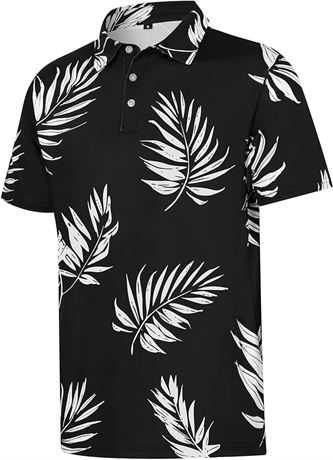 2Xl, APTRO Men's Hawaiian Polo Shirts Short Sleeve Moisture Wicking Tropical Golf Shirt Dry Fit