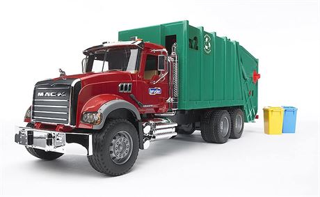 Bruder 02812 Mack Granite Garbage Truck (Ruby, Red, Green)