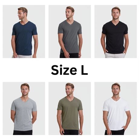 Lot of 6, Size L, V-Neck T-Shirt