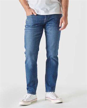 Size: 34, Medium Indigo Wash Slim Authentic Stretch Jeans