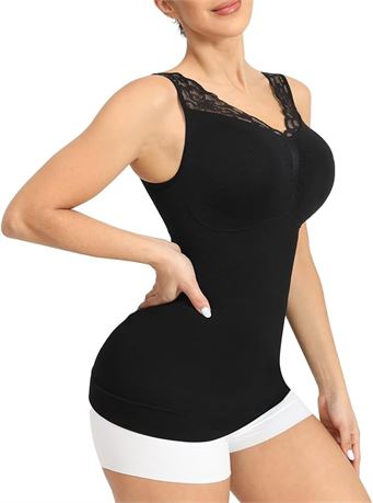 Vivashape Women's Cami with Built in Bra Padded Tummy Control Shapewear - L
