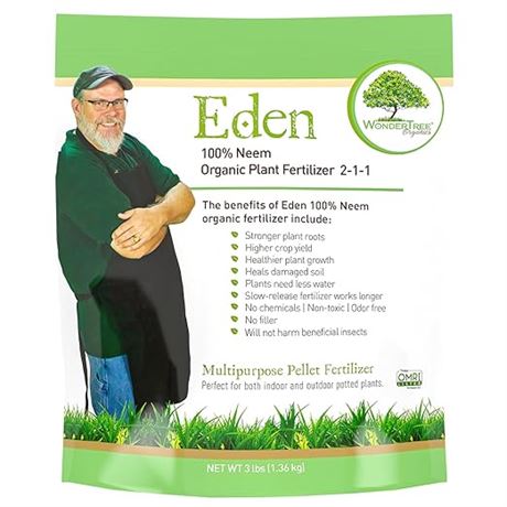 3 lbs- Eden 100% Organic Neem Cake | All-Natural | for Garden, Indoor or Outdoor