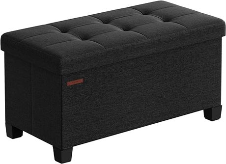 SONGMICS Folding Storage Ottoman Bench for Living Room and Be...