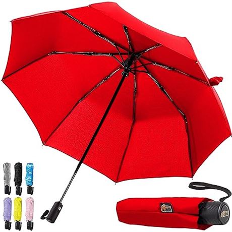 Gorilla Grip Windproof Compact Stick Umbrella for Rain...