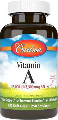 Carlson - Vitamin A, 25000 IU (7500 mcg RAE), Immune Support